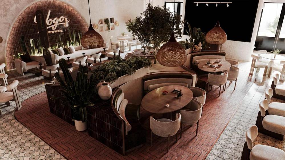 Aerial view of the dining floor