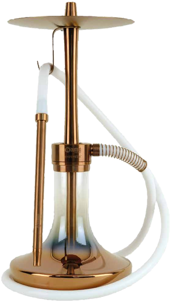 Oduman Infinity hookah — rose gold body over hand-blown glass